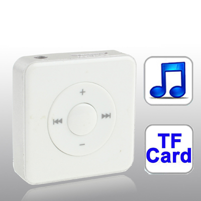 TF (Micro SD) Card Slot MP3 Player (White)